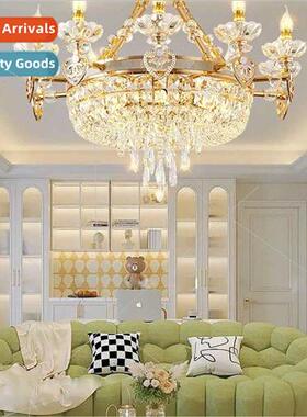 ght luxury crystal chandelier  living room lamp atmosphere
