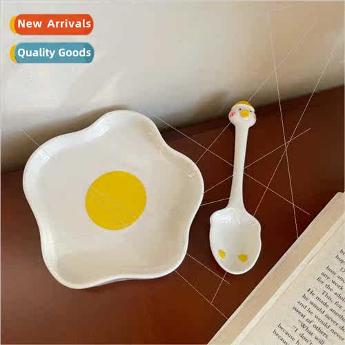 Korea ins cute cartoon ruffled eggs hand-painted ceramic pla