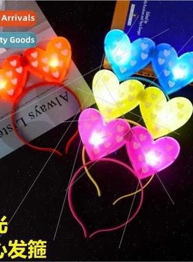 Glowing heart hair bands flash double heart hair bands lumin