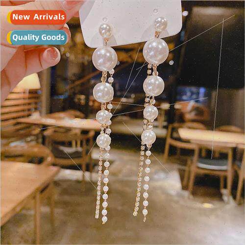 s925 silver pin earrings tassel premium pearl earrings 2022