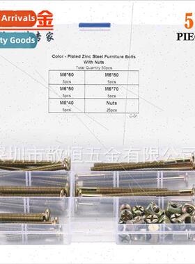 50pcs color zinc M6*40 50 60 70 80 furnure connecting screws
