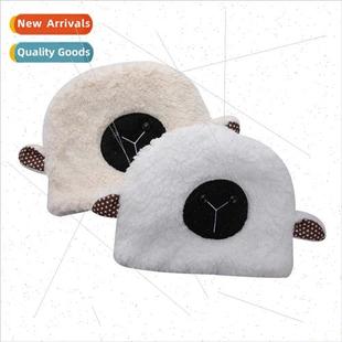 autumn winter lamb hat wool protection female ear Sheep warm