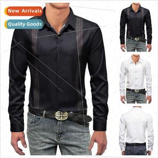 Loose Type Vacation Men Shirt Draped Sleeve Business Long