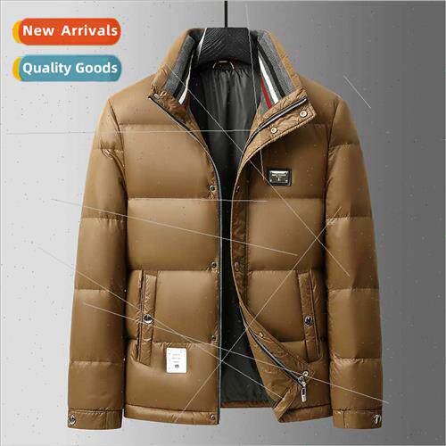 down jacket men winter hatless stand-up collar short 90 whe