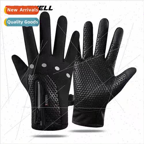 Zipper gloves waterproreflective warm men women riding padde