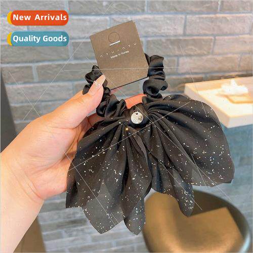Korea new chiffon Korean bow hot gold floating pearl hair ba