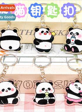 Cartoon panda keychain students holiday small gifts decorati