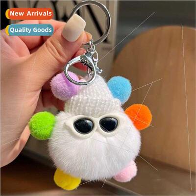 Cute otter rabb hair small cinderblock bag pendant schoolbag