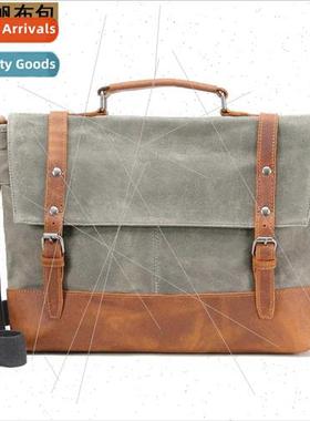 Canvas Bag Retro Men Shoulder Bag Splashproof Canvas Satchel