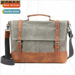 Canvas Bag Retro Men Shoulder Bag Splashproof Canvas Satchel