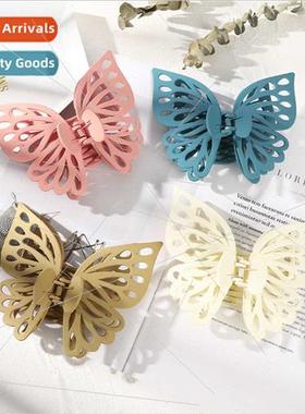 Japan aesthetic wind hollow double butterfly hair clips stud