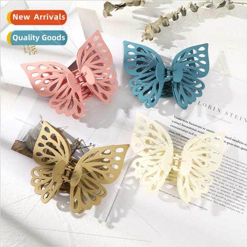 Japan aesthetic wind hollow double butterfly hair clips stud
