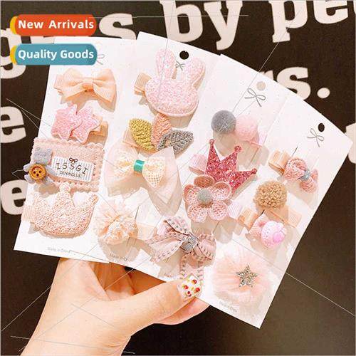 Children cartoon hair clips set Korea ltle girl bow clip cut