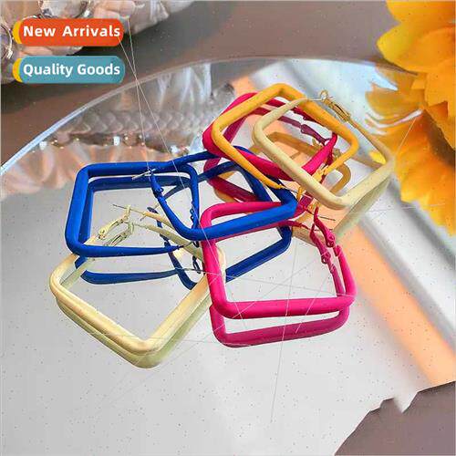 Colorful square earrings summer 2023 new tide earrings femal