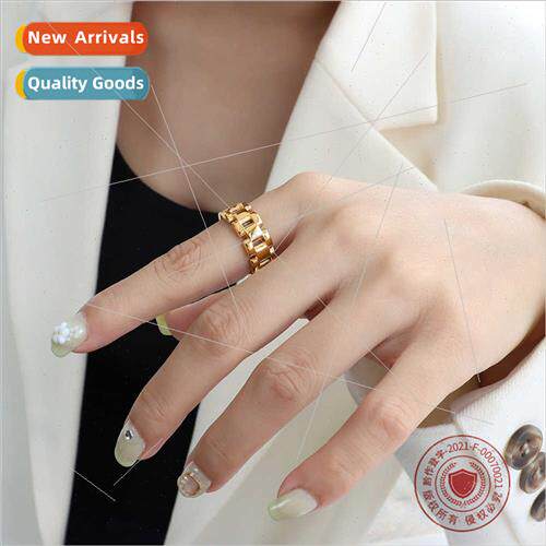 New ins simple texture watch chain ring female index finger