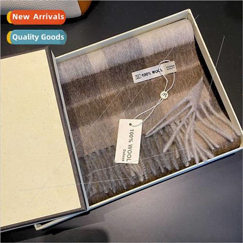 100% plaid wool scarf men women 2023 fall winter warm neck t