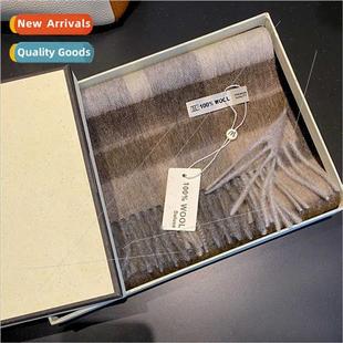 warm scarf 2023 fall women wool men neck 100% winter plaid