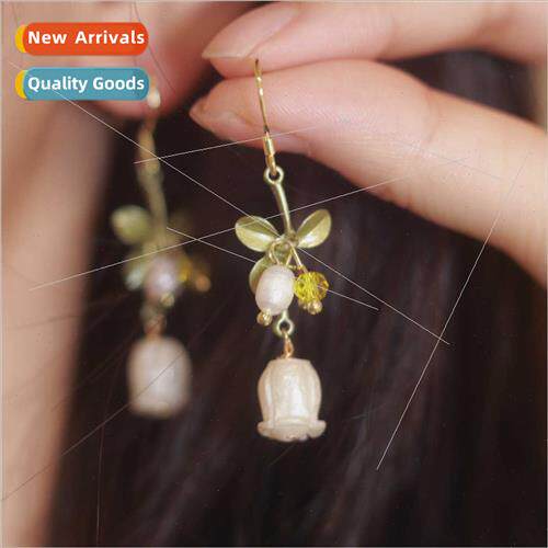 French Vintage Palace Handmade Niche Bell Orchid Flower Earr