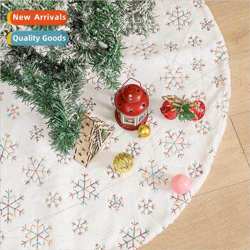 2023 New Christmas Tree Skirt Beaded Holiday Supplies Pure W