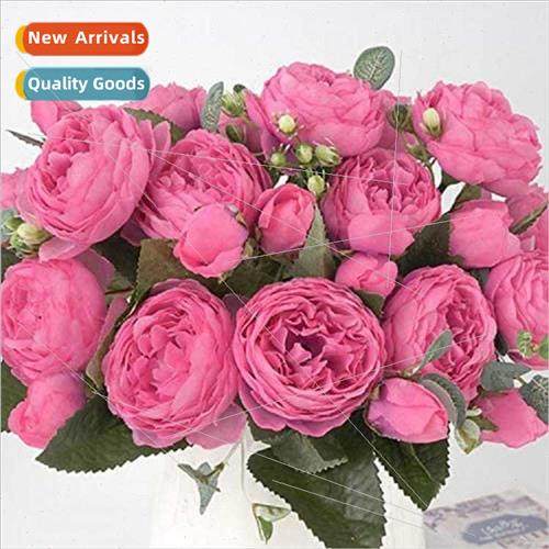 5 Persian roses 9 roses bouquet silk fake flowers wedding we