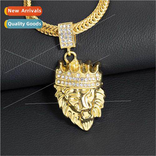 2022 new drilling lion head alloy pendant Europe Uned States
