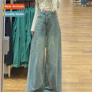 female loose new winter fall jeans legged wide old Korean