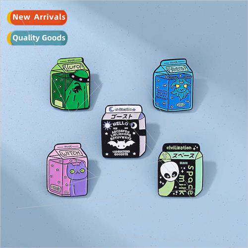 New creative cartoon milk carton purple cat alien shape pers