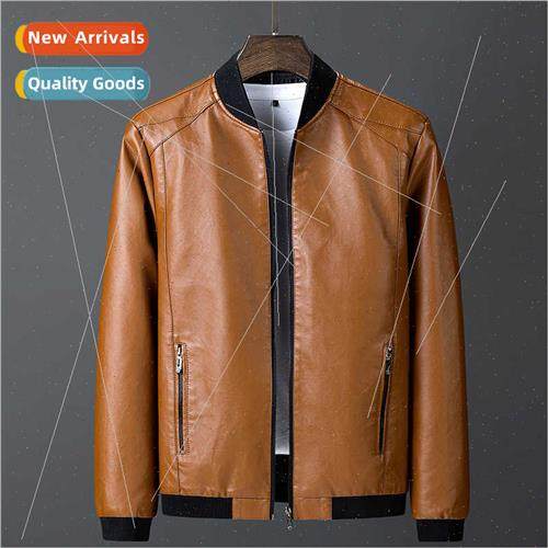 Autumn winter leather jacket men HK simple fashion workwear