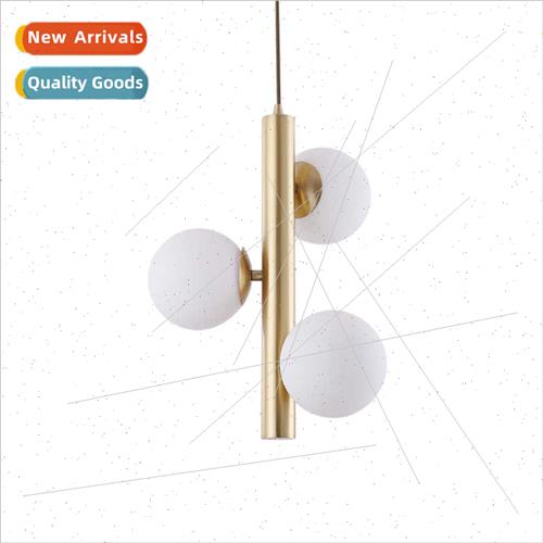 All copper modern simple 3 head chandelier Scandinavian rest