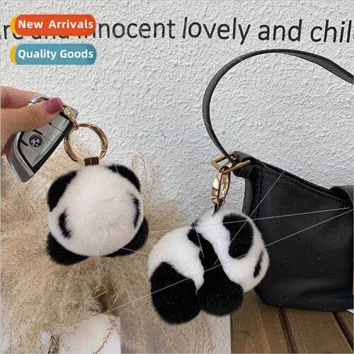 Panda otter rabb fur pendant real hair bag charm plush car k