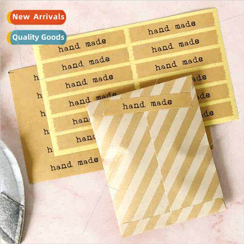 12 handmade wh love long kraft sealing stickers wh jagged ed