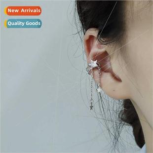 clips double hole star earri ear exquise Tassel layer