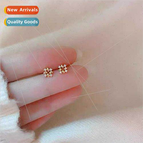 S925 silver pin geometric rhombus earrings female 2023 new s