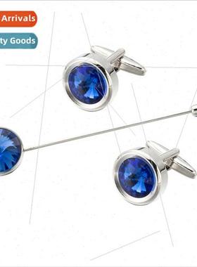 French Shirt Cufflinks Crystal 3 Pcs Cufflinks Business Unim
