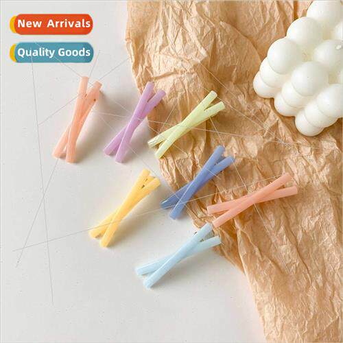 Korea ins colorful hair clip children broken hair cross clip