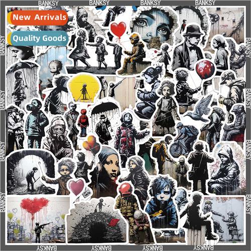 50 Vintage Abstract Art Banksy Doodle Stickers Decoration Ha
