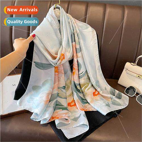2023 new fashion printing silk scarf female spring autumn te