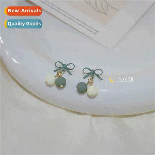 Bow tie earrings female collision color hundred wh earrings