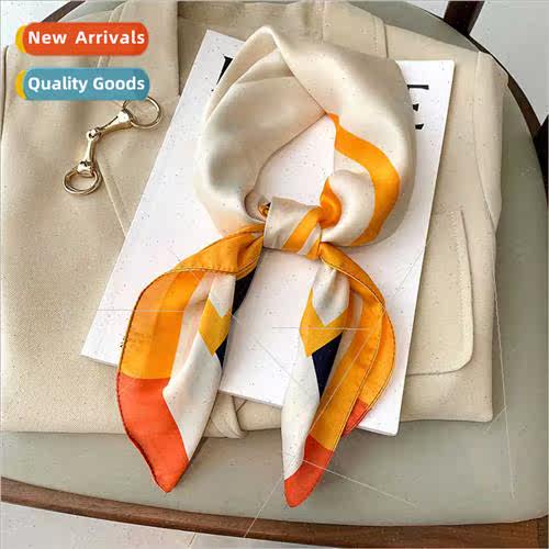 2021  imation silk Korean square scarf female fashion retro