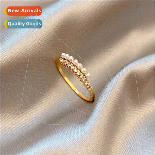 New fashion pearl ring women niche premium index finger ring