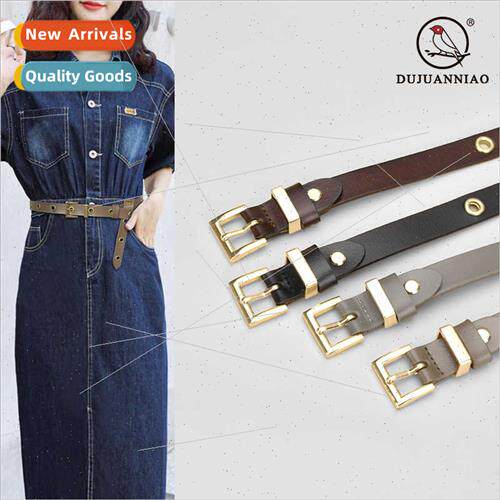 Vintage rivet belt jeans decorative belt real cowhide fashio