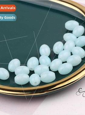 diy hairpin material 8*11mm oval jade baking color beads gla