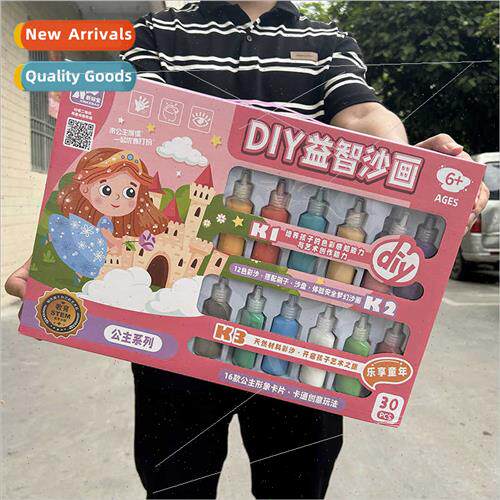Children sand painting set boys girls handmade diy colorful