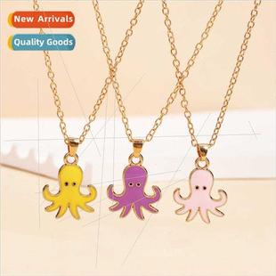 cute pendant cartoon necklace alloy octopus fashion