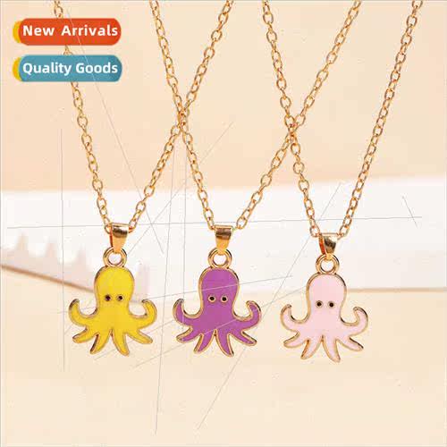 fashion cute cartoon octopus octopus necklace pendant alloy