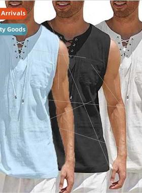 2022 New Men Sleeveless Top Eaby Medieval Air Eye Tie StColl