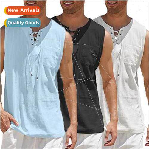 2022 New Men Sleeveless Top Eaby Medieval Air Eye Tie StColl