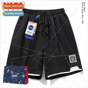 pants work men summer straight Japanese casual shorts