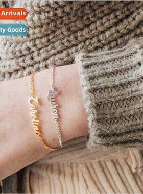 Name Alphabet Bracelet DIY Couple Tanium Steel Alphabet Brac