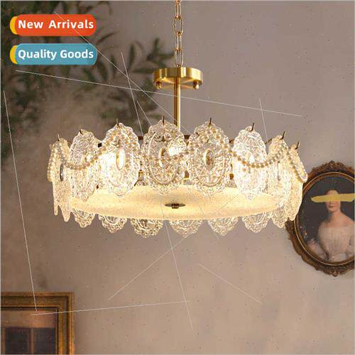 French light luxury living room ceiling chandelier full copp